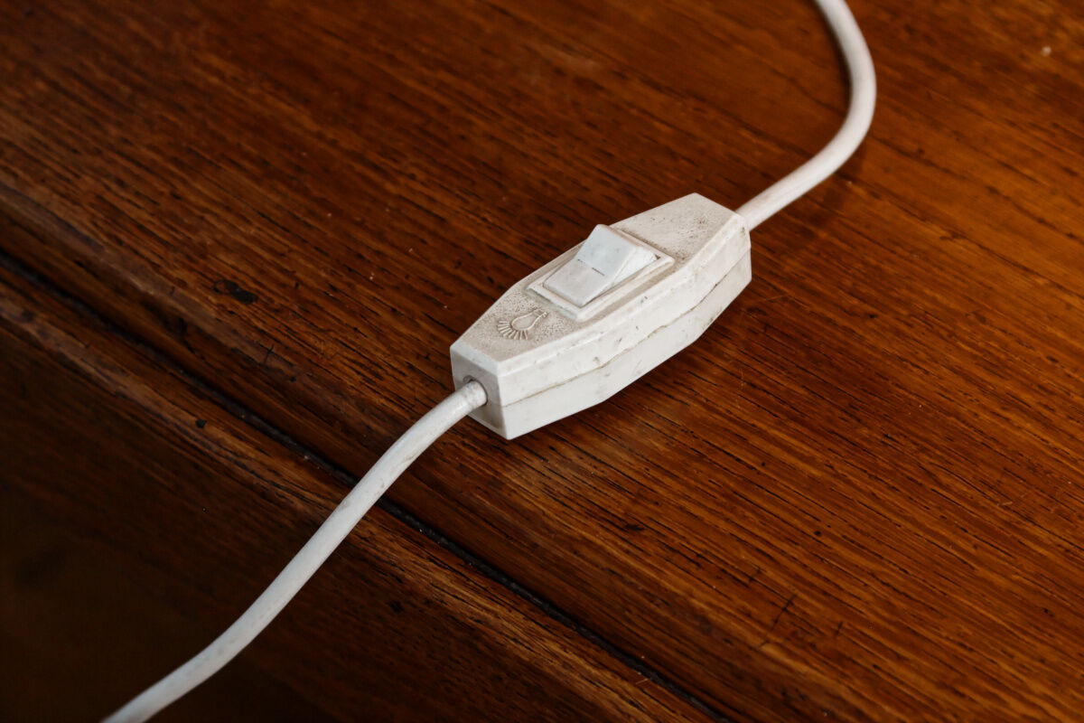 Orange articulated vintage desk lamp