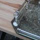 Vintage mirrored tray with glass and metal handles – H5 × W39 × D30 cm