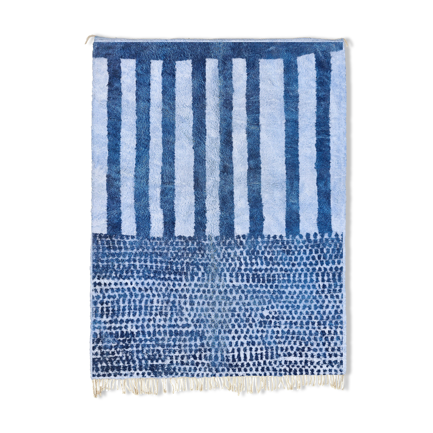 Tapis marocain moderne bleu