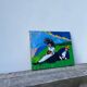 Tableau huile sur toile campagne couple