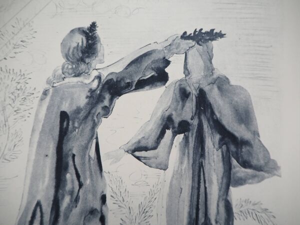 Salvador Dali : Les dernières paroles de Virgile, gravure signée