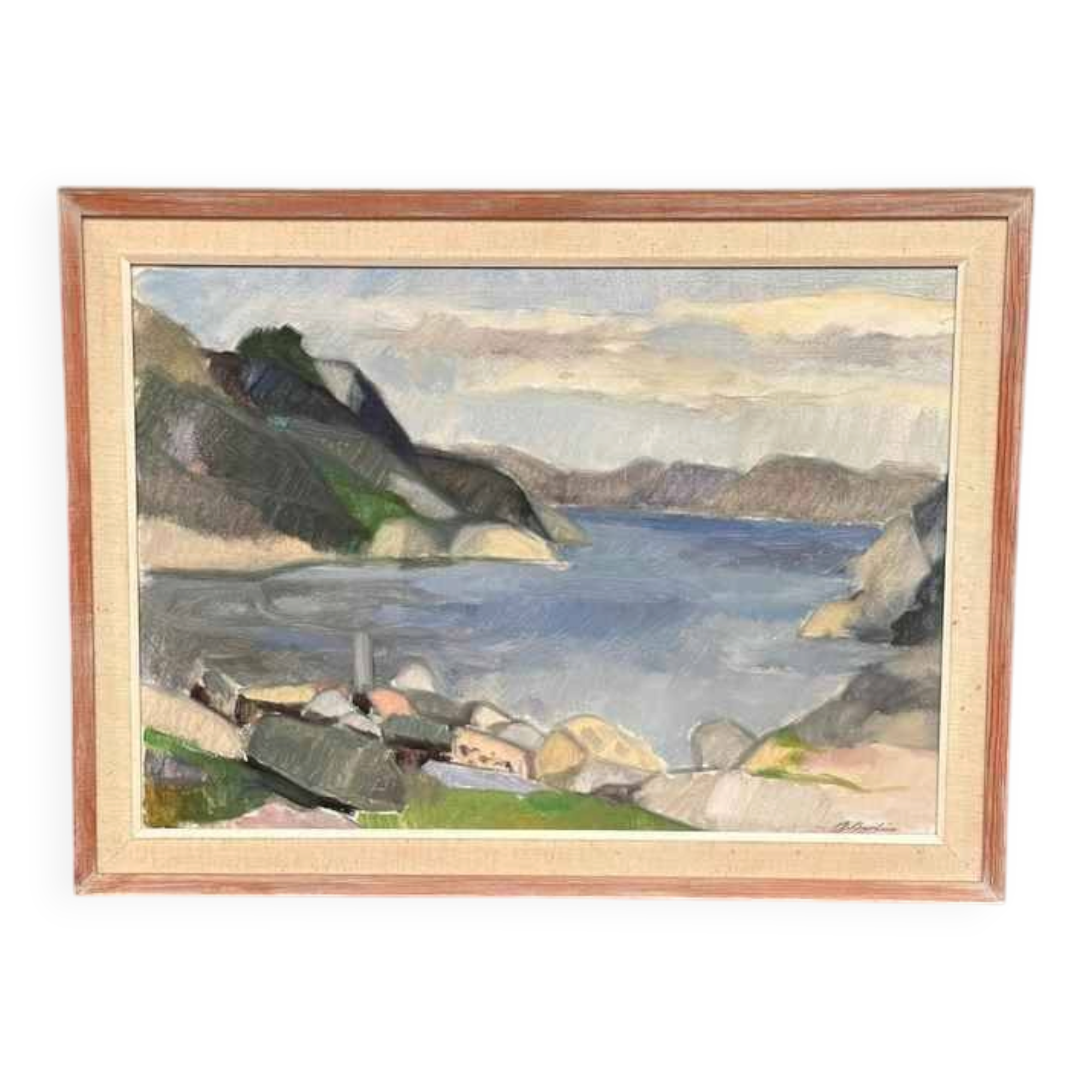 Huile sur toile suédoise – « Paysage » par Bertil Brolin
