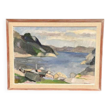 Swedish Oil on Canvas – “Landscape” by Bertil Brolin