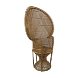 Vintage rattan and wicker peacock chair