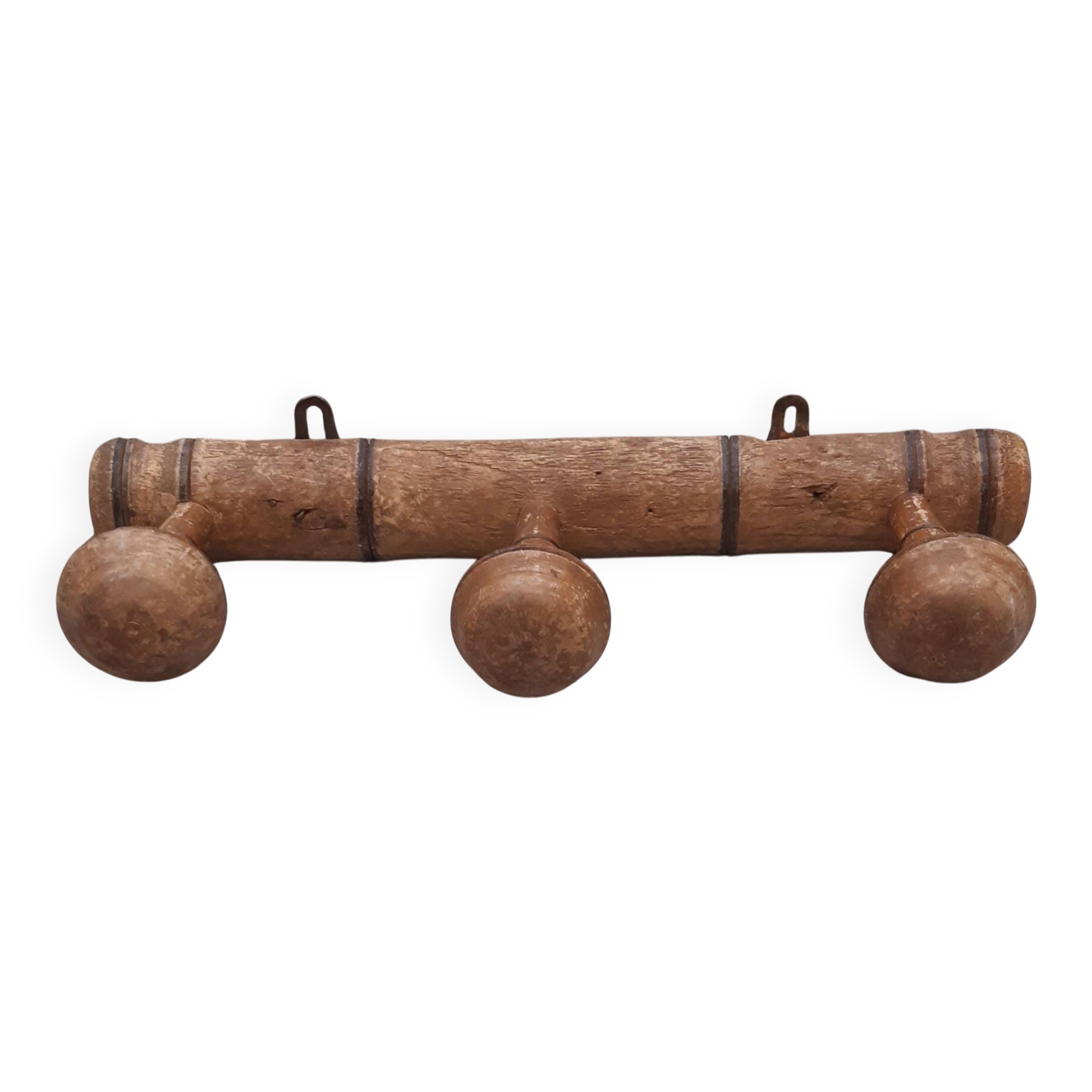 Wall-mounted coat rack in antique wood