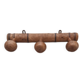 Wall-mounted coat rack in antique wood