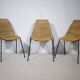 Set of 3 Basket Chairs by Franco Legler, Wicker and Metal, 1960s