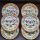 Set of 6 vintage Chinese porcelain plates from Macau (1970) hand painted