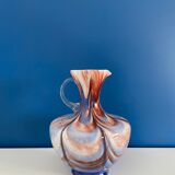 Opaline Florence pitcher vase in marble blue color