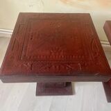 Pair of berber leather bedside tables