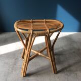 Old rattan hairdresser with stool