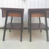Pair of metal bedside table / formica