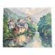 Ancient painting - View of Chateauneuf les Bains - Puy de Dôme - Auvergne