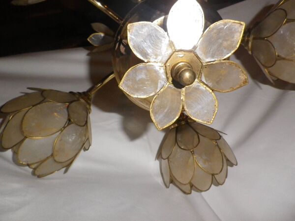 lustre fleurs de lotus en nacre