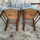 Pair of antique louis philippe chairs wood + blue vintage fabric seat