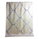 Vintage berber rug in ivory and blue wool