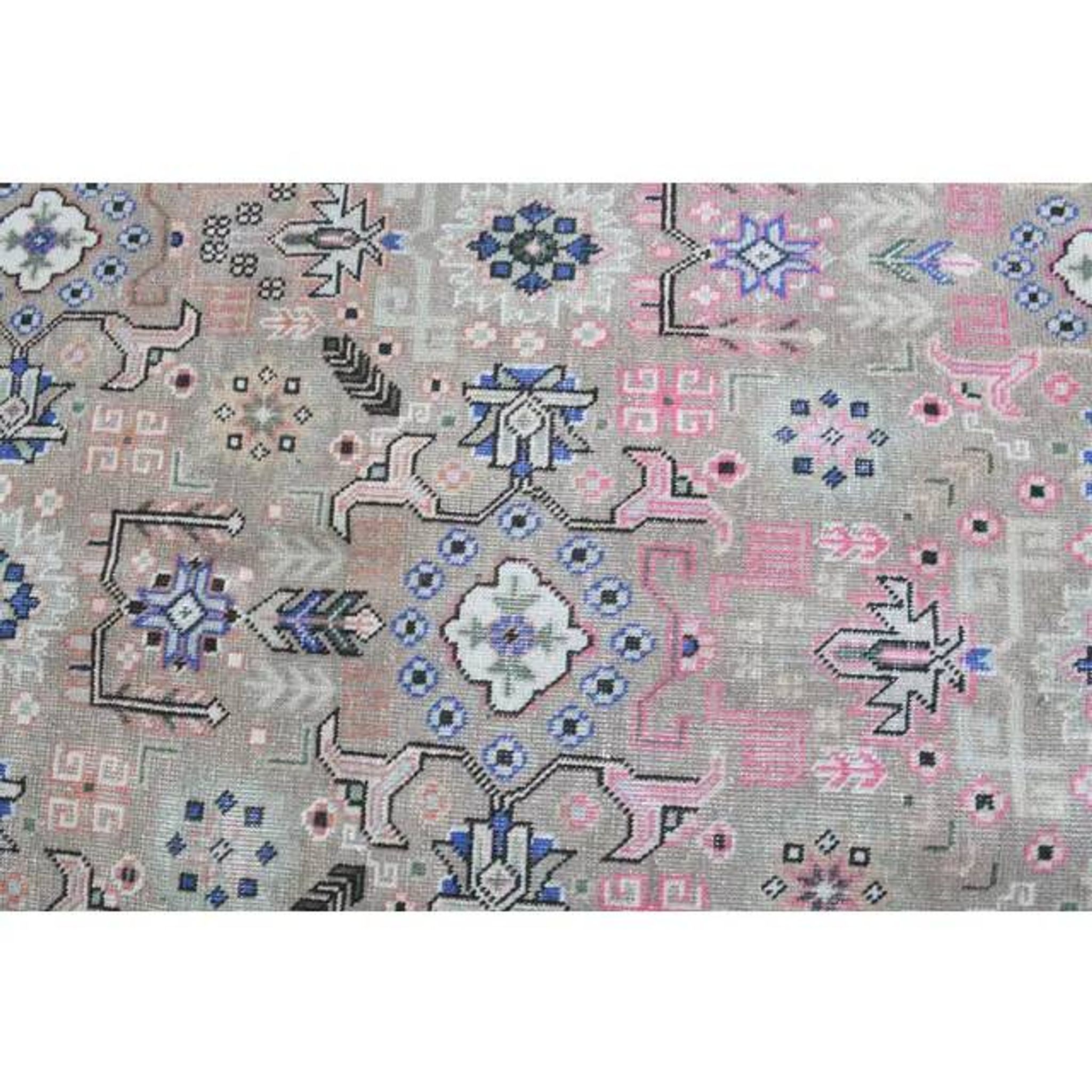 1970s Vintage Persian Handmade Wool Cotton Light Tan Area Rug 285x387