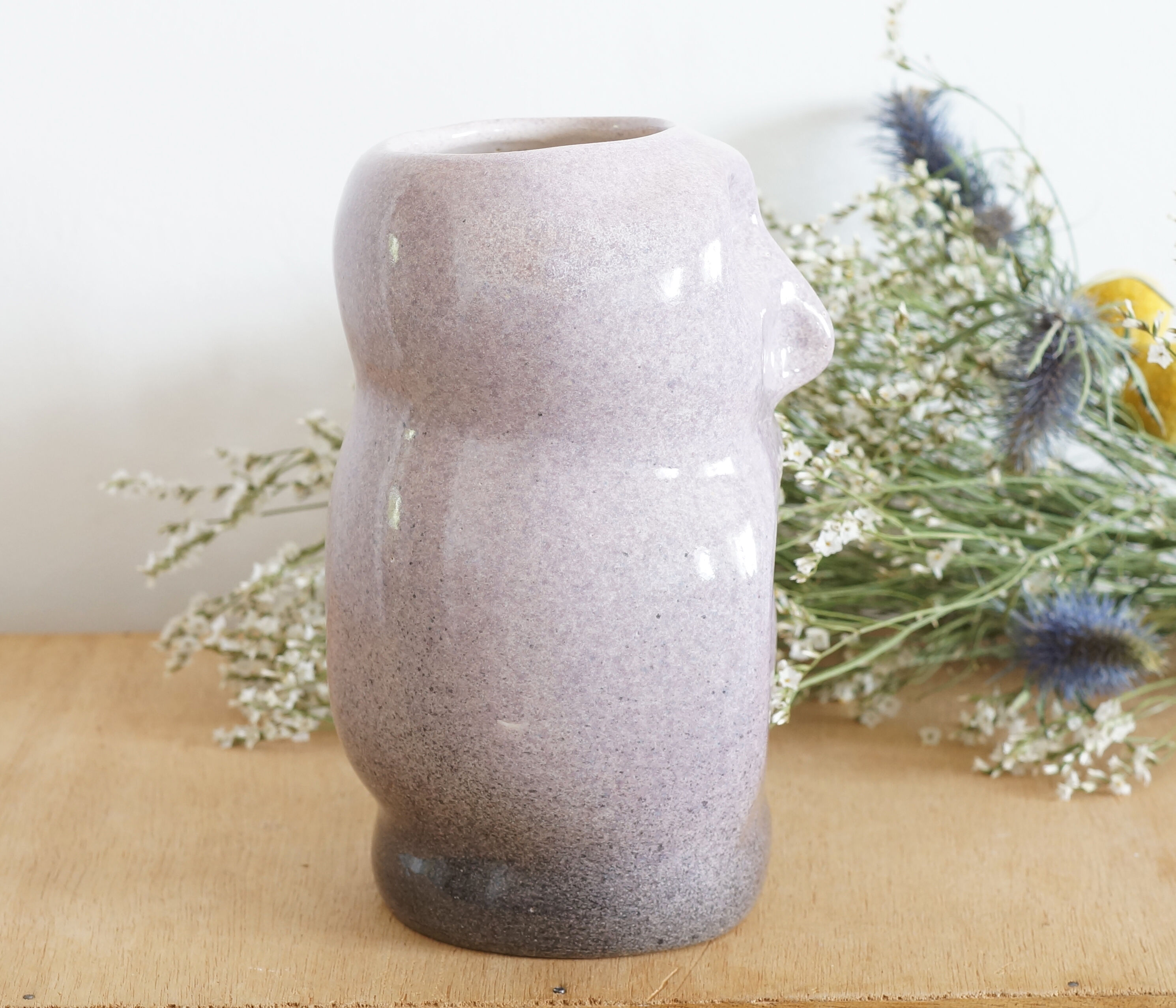 Vase chouette en céramique émaillée
