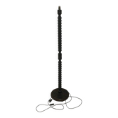 Lampadaire vintage en bois tourné sculpté — Style Brutaliste / Rustiqu
