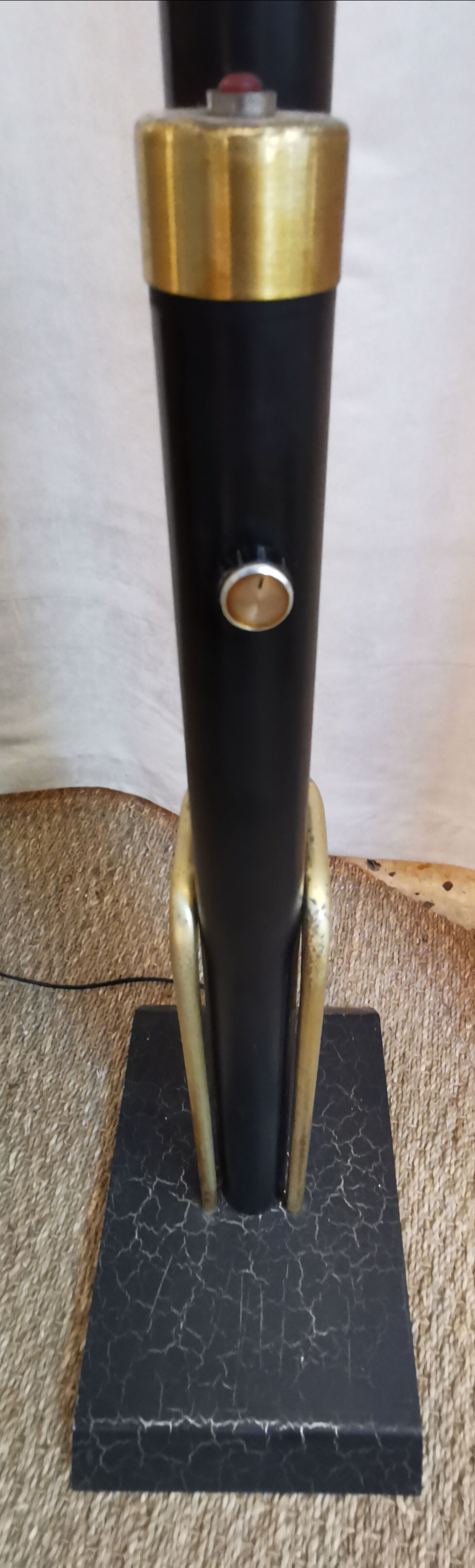 Black metal bell lamppost and 60s brass