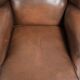 Set of 2 cow leather wingback armchairs in English style
