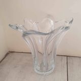 Large Crystal Vase Signed Bayel