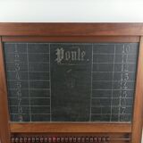 Old billiard abacus with branded slate