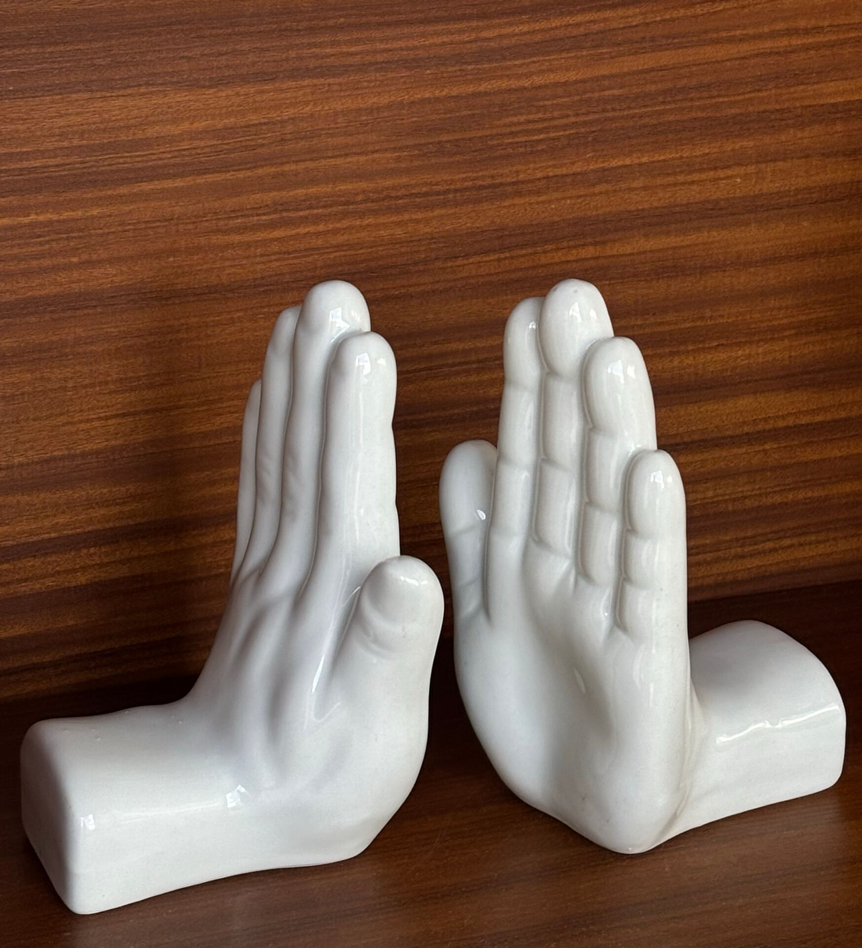 Bookends hands in ceramic, Netherlands 1970