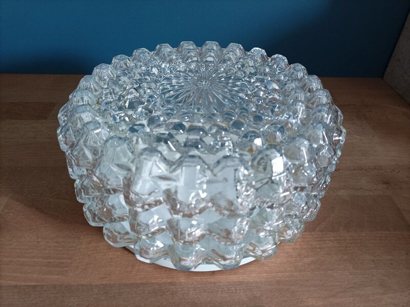 Plafonnier applique étoile verre moulé