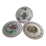 Trio of plates with rooster - Eastern earthenware