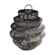 Braided rattan suspension in the shape of a black accordion