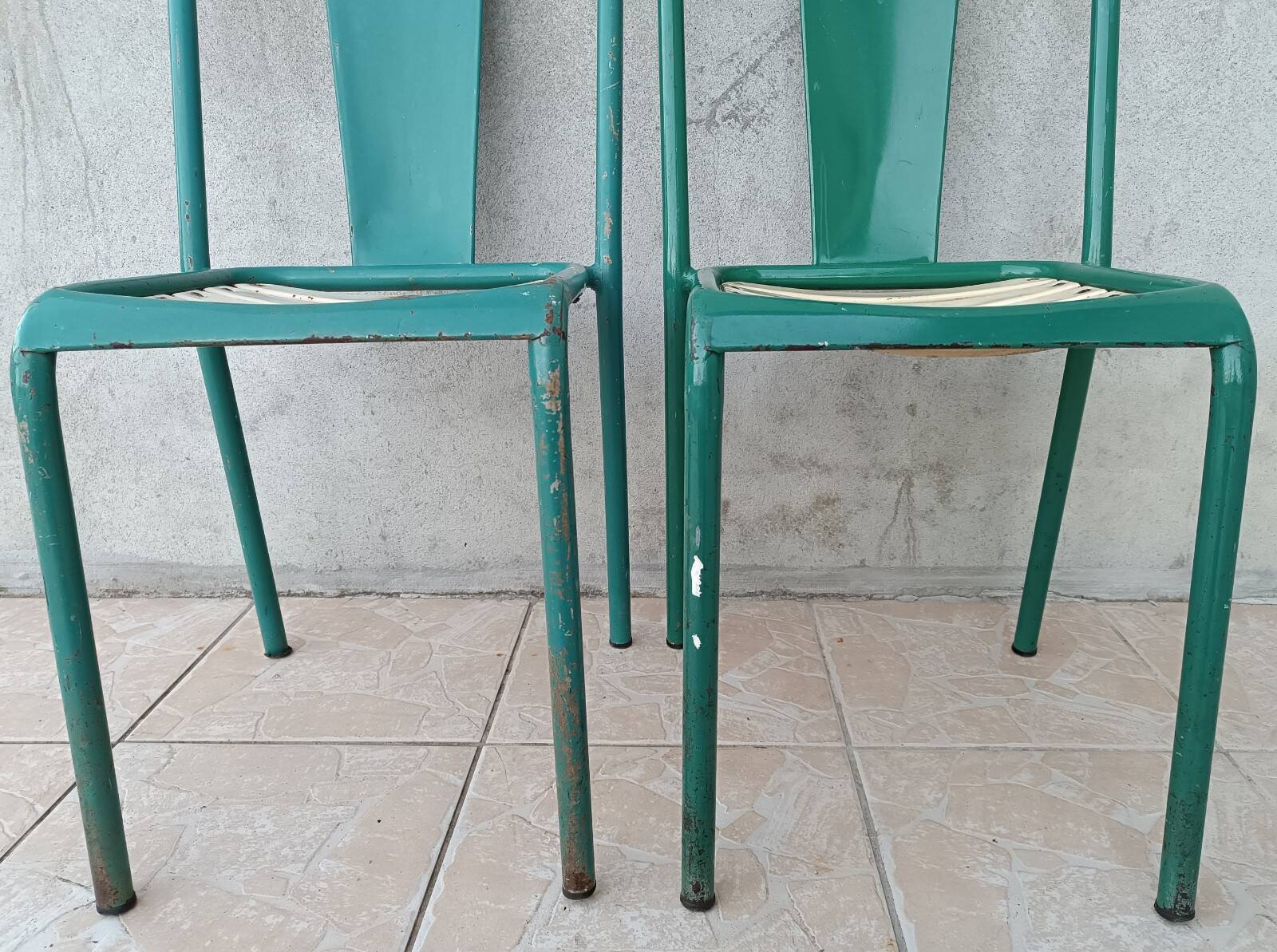 Pair of bistro Tolix chairs