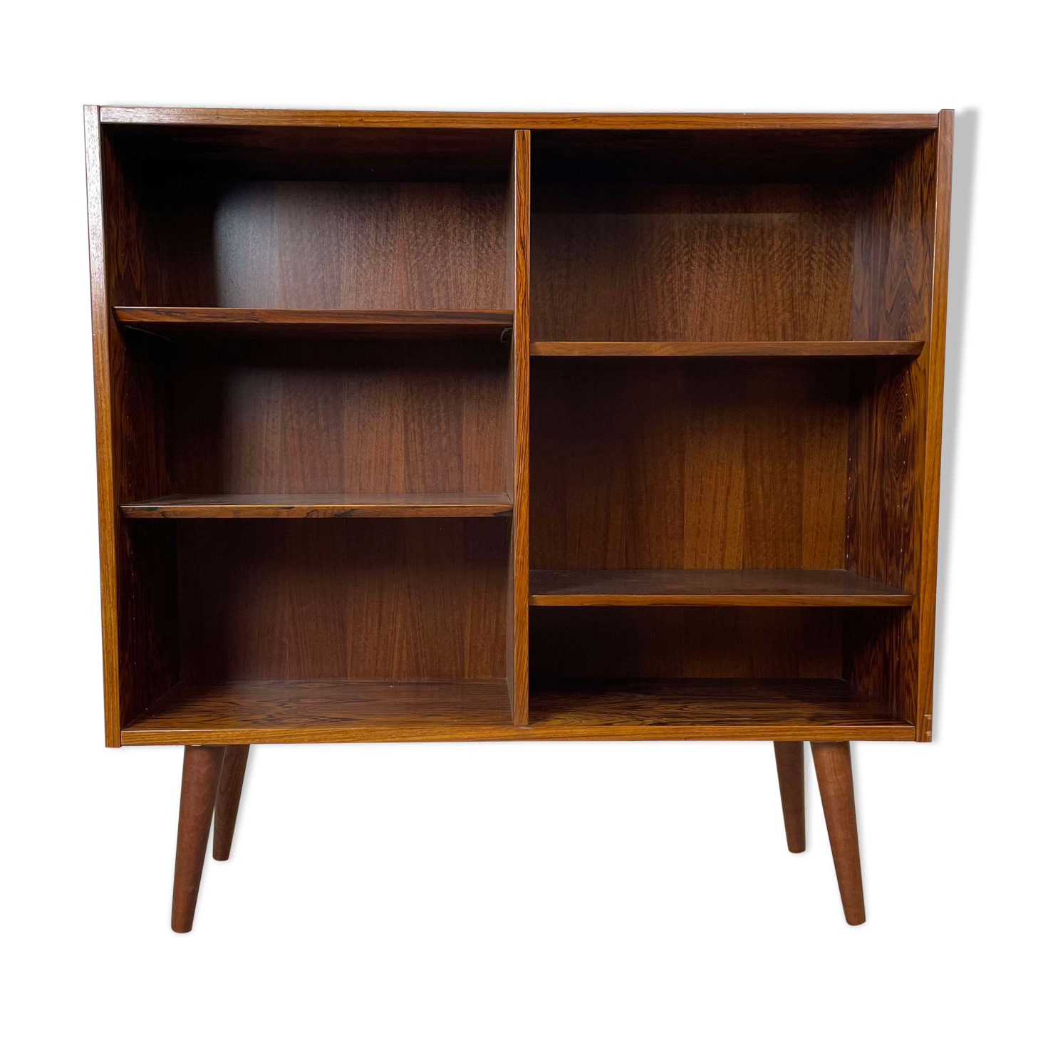 Vintage Scandinavian rosewood bookcase by Poul Hundevad, 60s