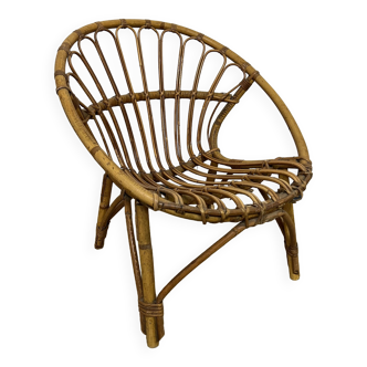 Children's rattan shell armchair