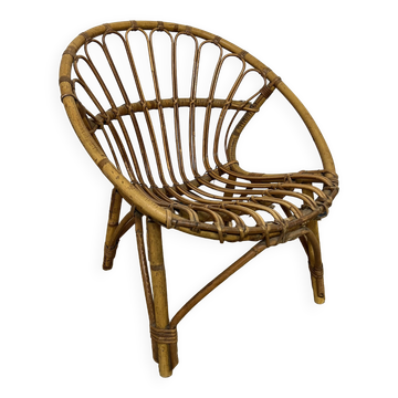 Children's rattan shell armchair