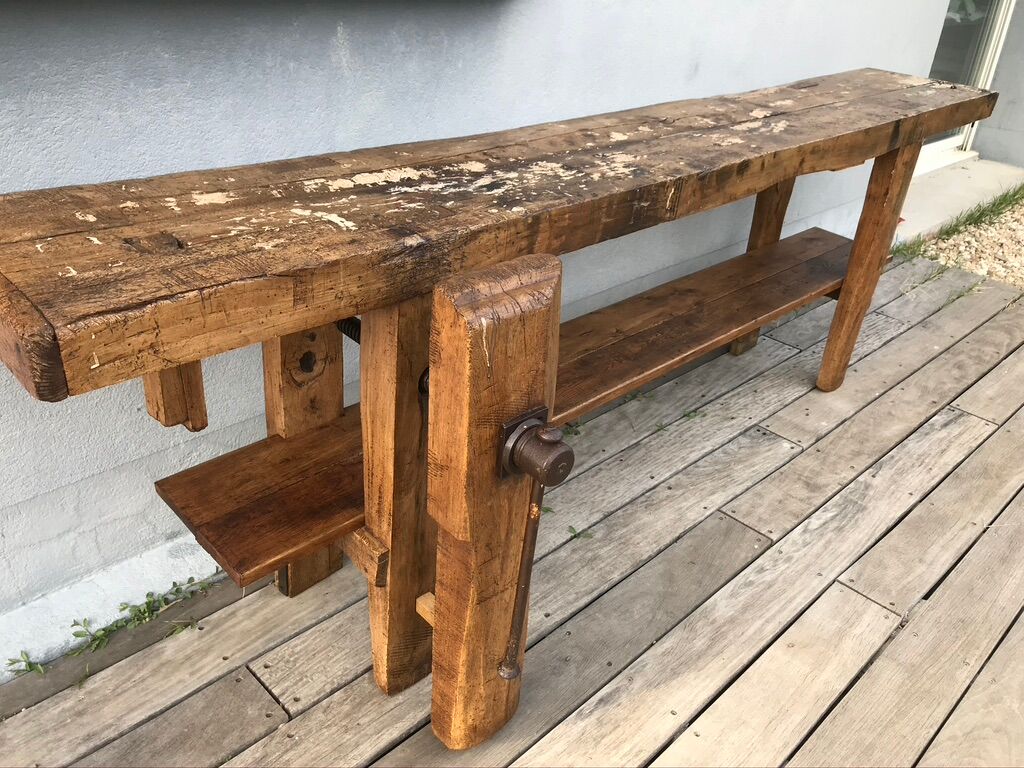 250cm oak carpenter's workbench, early XX