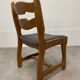 6 vintage solid wood brutalist chairs