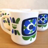 Series of 6 mugs design Mobil 70s