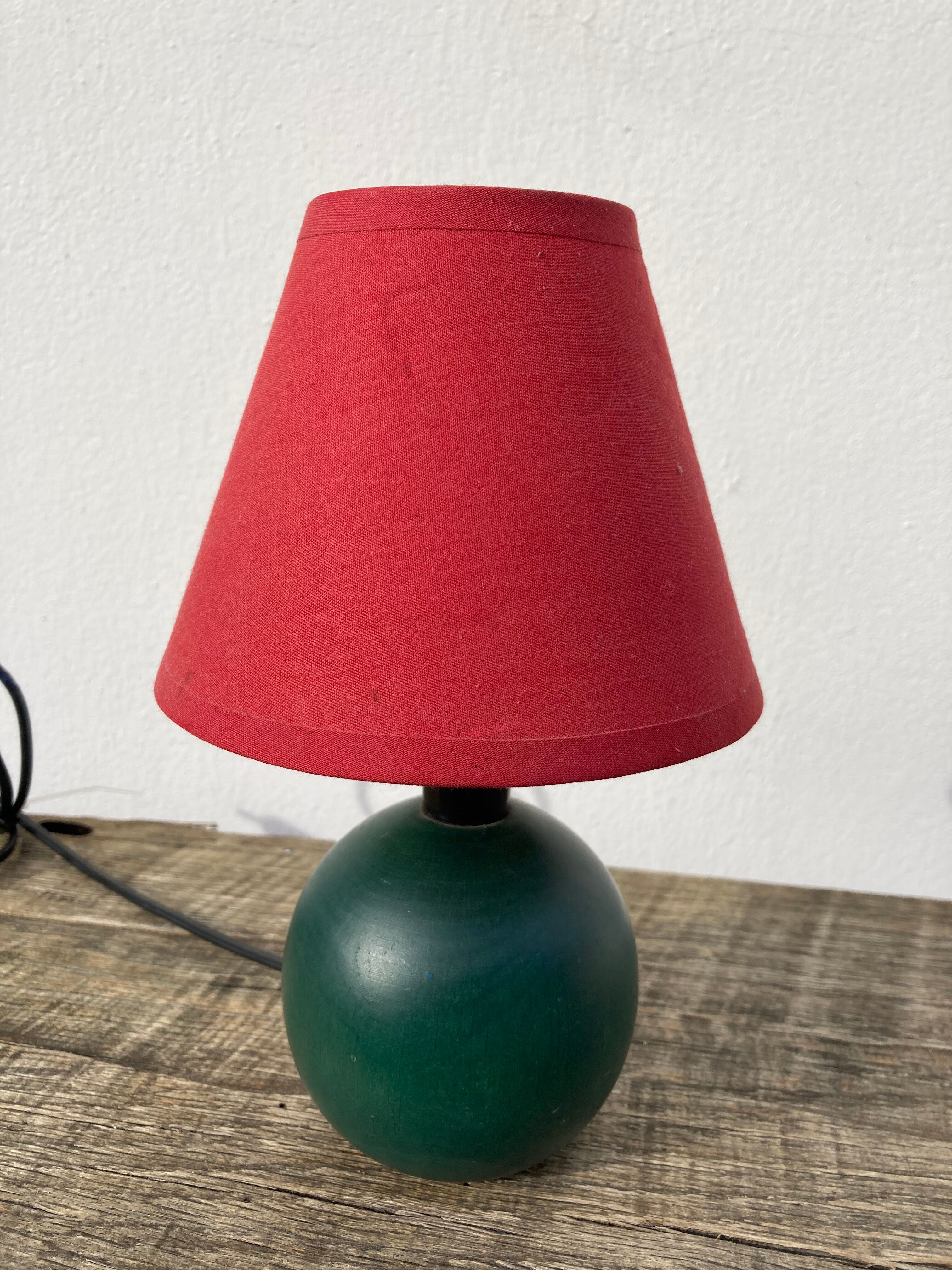 Lamp 80s in vintage green wood