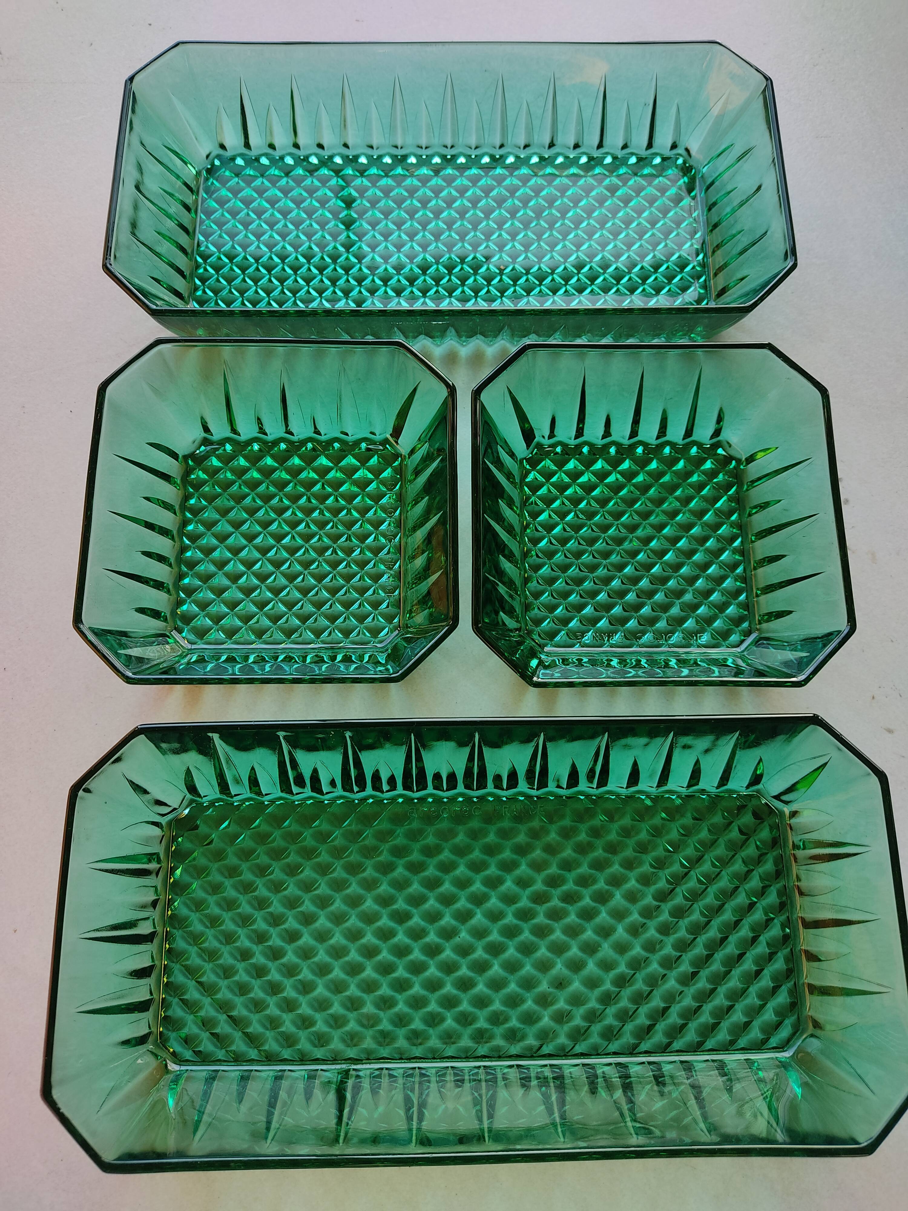 Vintage green presentation dishes