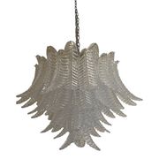Glass Chandelier "Felce" in Clear Color Italian