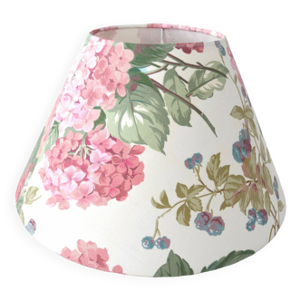 Orchid lampshade, flowers, butterflies vintage fabric