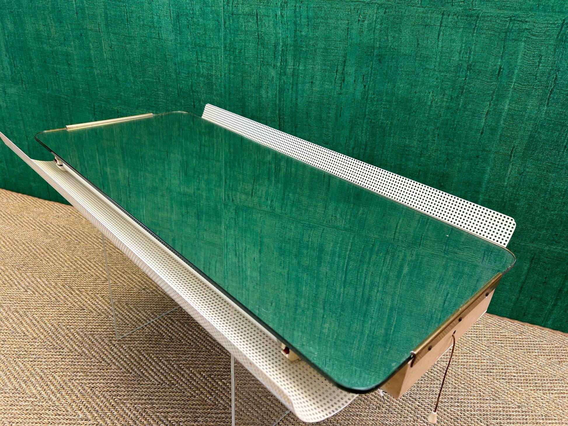 Illuminated wall mirror by Ernest Igl for Hillebrand, mid-century, Germany, 1960s.