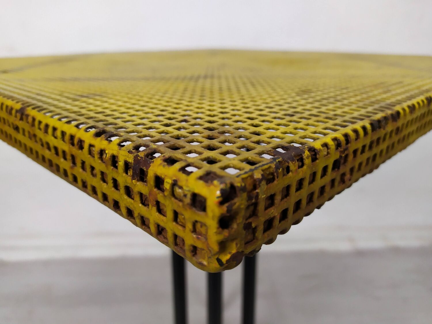 Vintage perforated metal bistro table