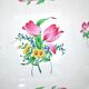 Salad bowl square cut floral vintage earthenware KG LUNEVILLE model Lamppost polychrome