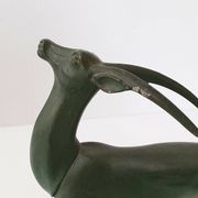 Pair of vintage ibex bookends from 1940-1950 in marble and metal.