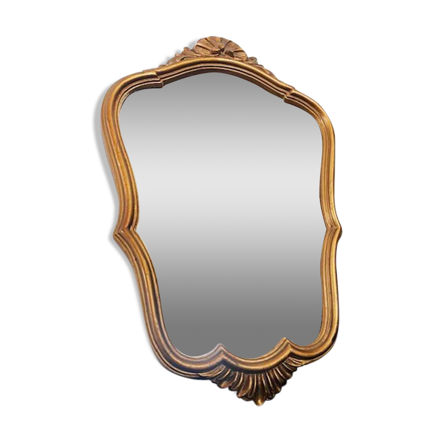 Golden wood mirror