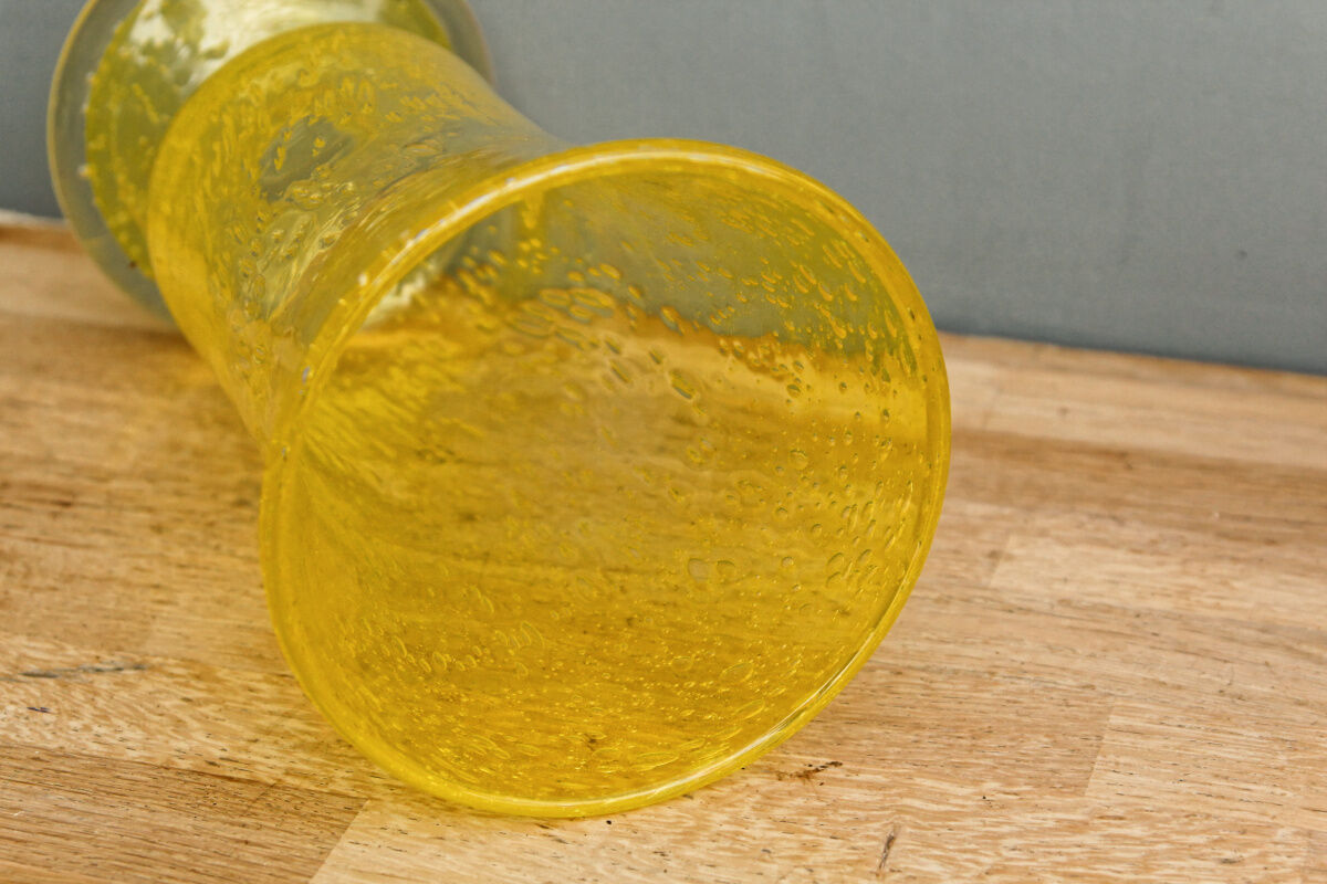 Blown glass vase, bubbled
