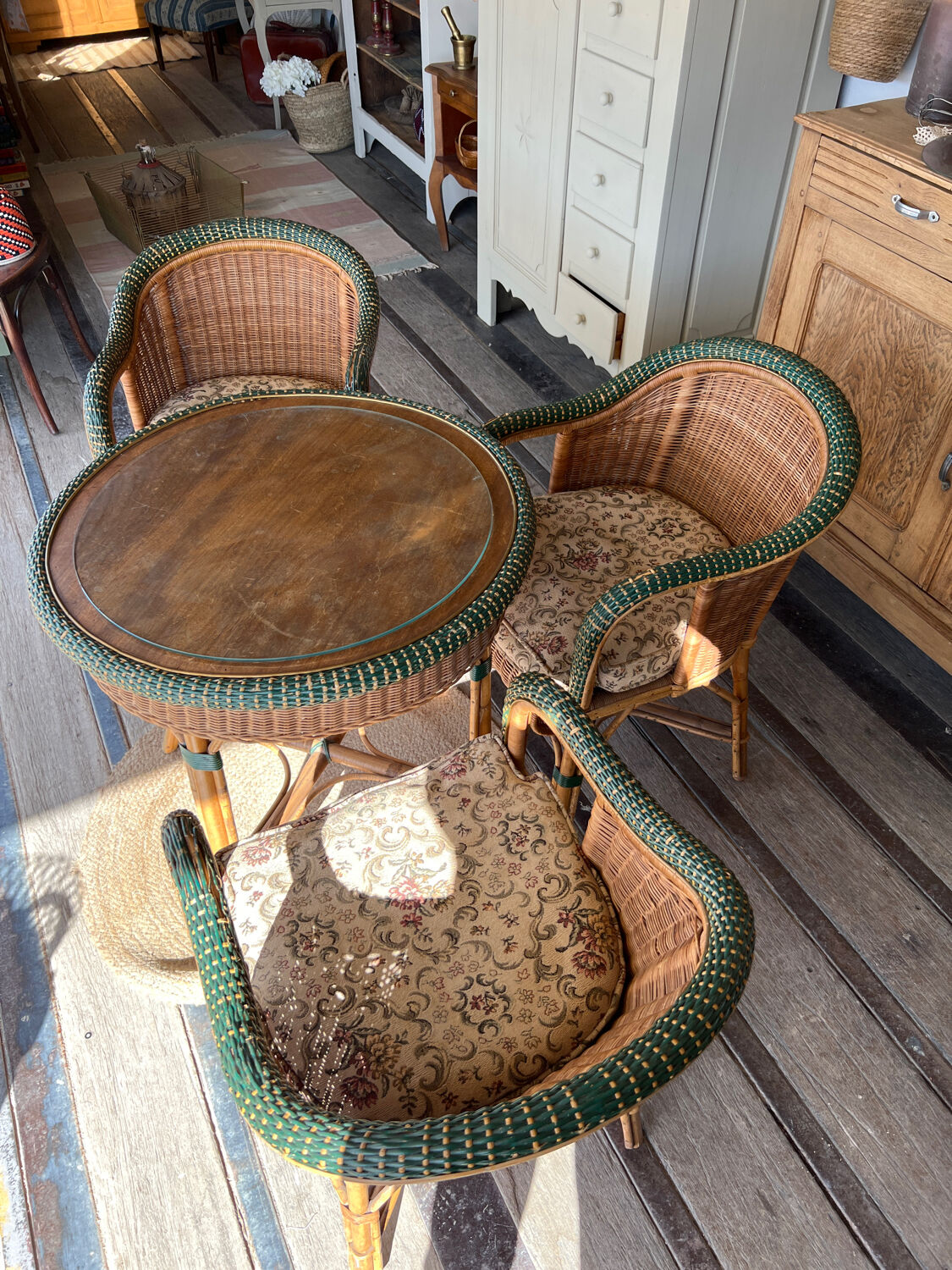 Bamboo and rattan lounge