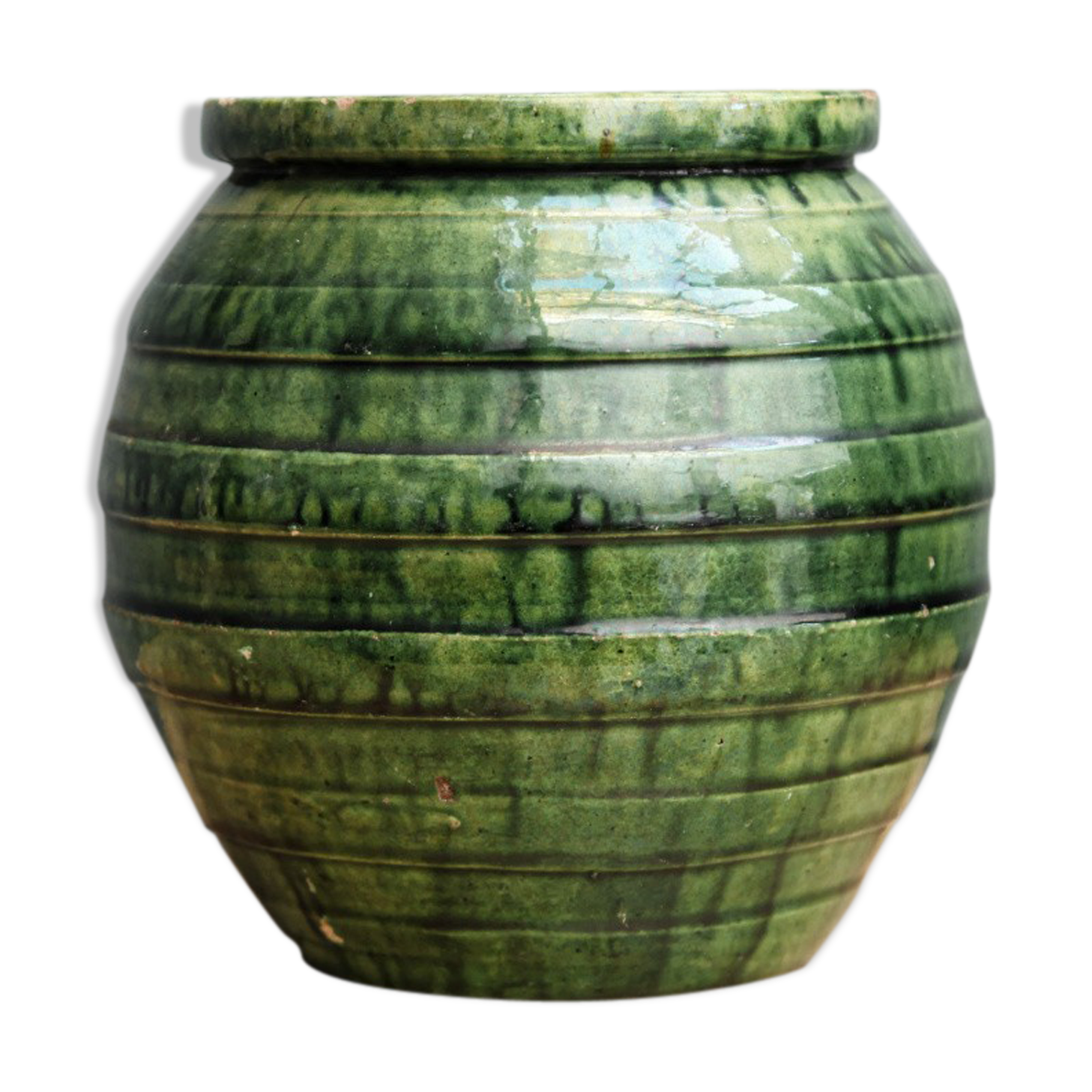 Vase glazed terracotta ball